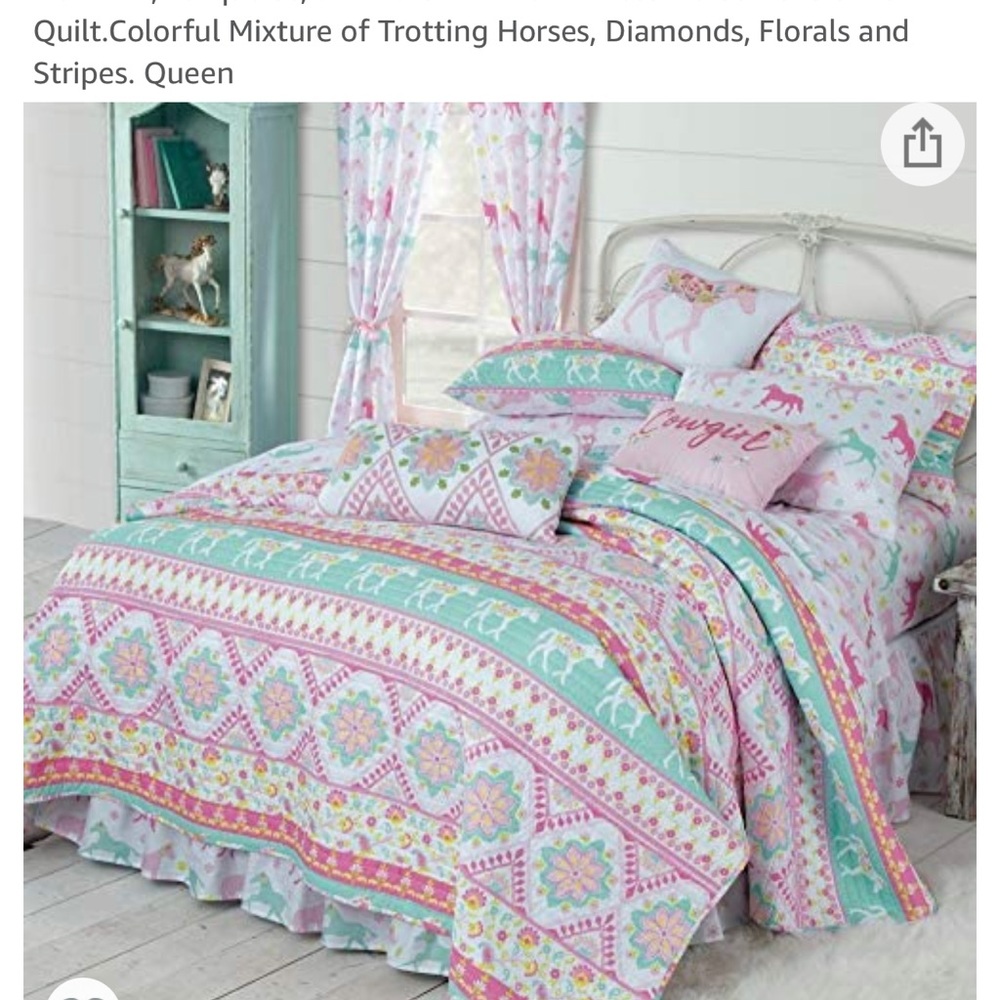 Beautiful Queen Quilt Set-cowgirl themed!!!